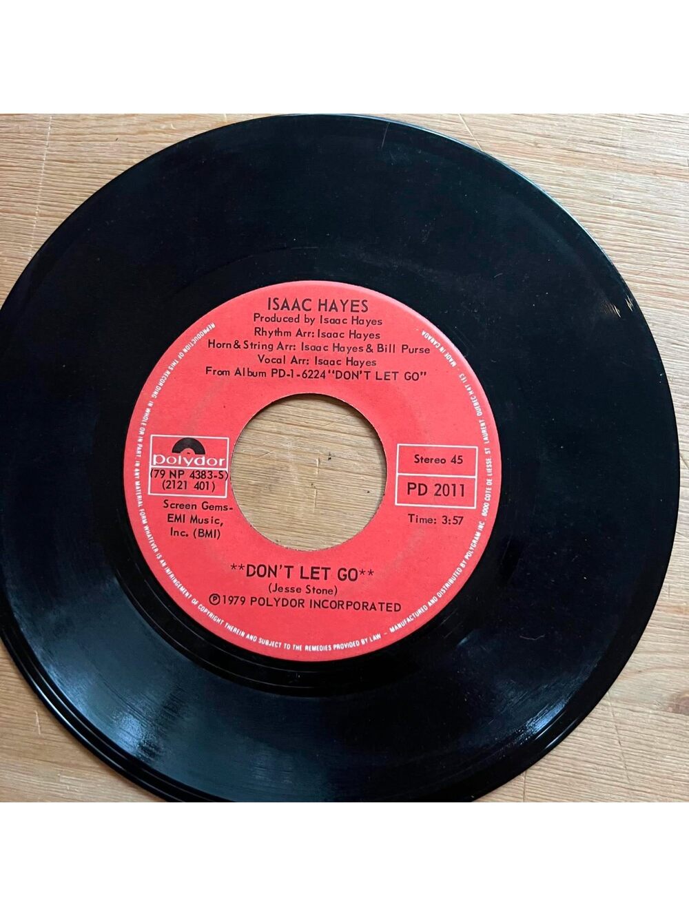 Isaac Hayes - Don't Let Go/You can't Hold your Woman 45rpm VG+ R06